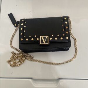 Victoria's Secret Black and Gold Crossbody Bag